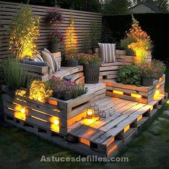 39 idées de bancs en bois DIY pour vos fleurs 10
