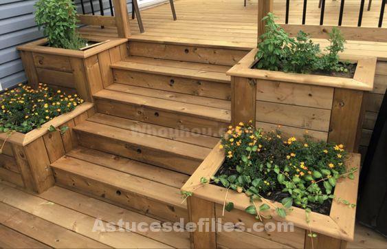 39 idées de bancs en bois DIY pour vos fleurs 26