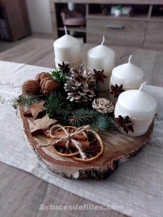 30 Centres de tables de Noël DIY en bois à recréer pendant les vacances 8 30 Centres de tables de Noël DIY en bois à recréer pendant les vacances 8