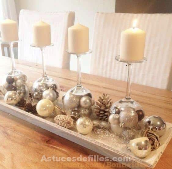 15 Centres de table de Noël avec des bougies 2