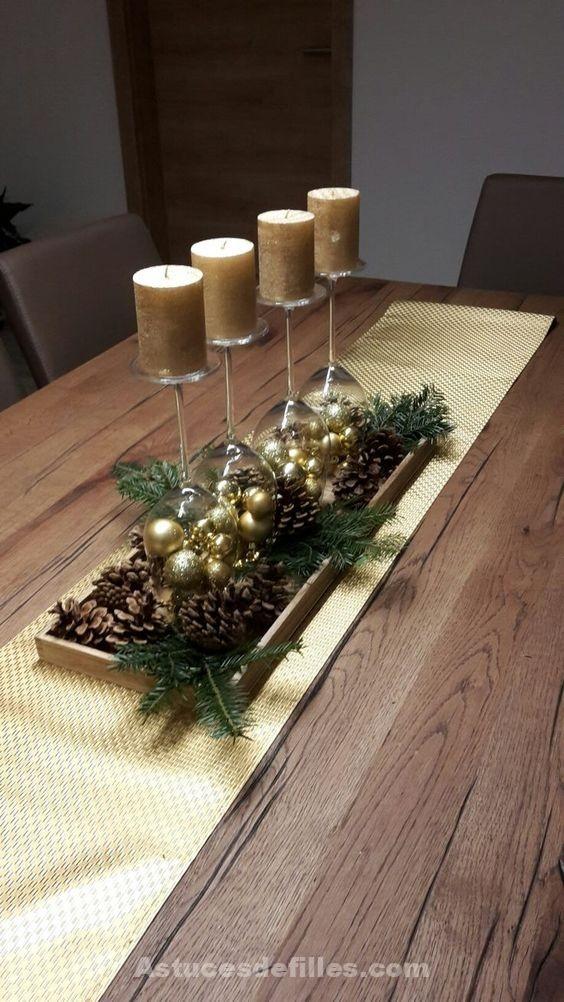 15 Centres de table de Noël avec des bougies 3