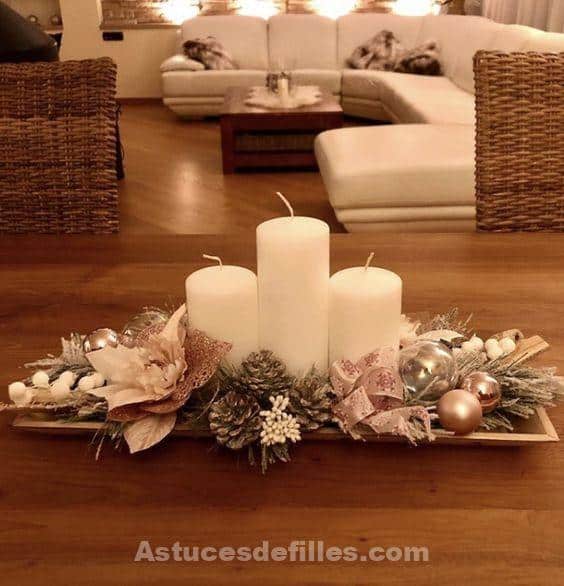 15 Centres de table de Noël avec des bougies 4
