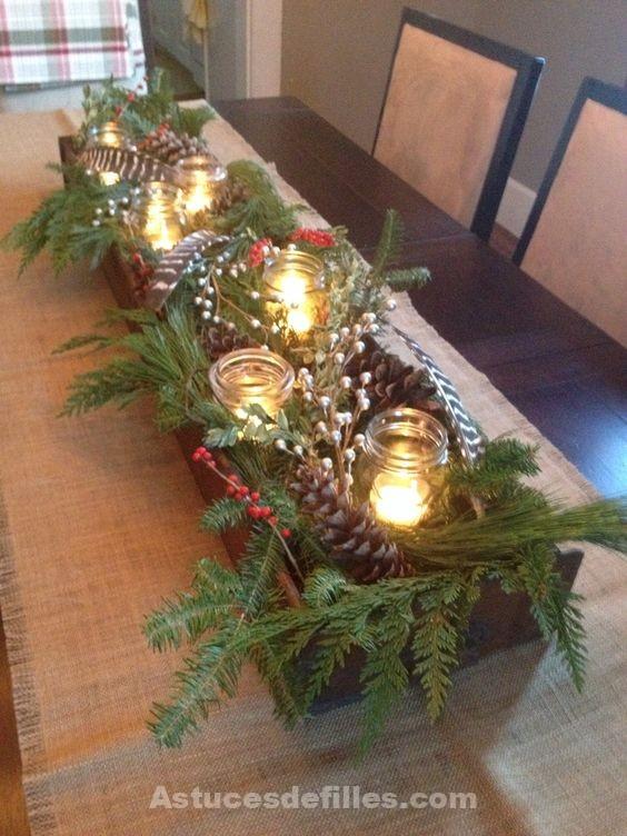15 Centres de table de Noël avec des bougies 8