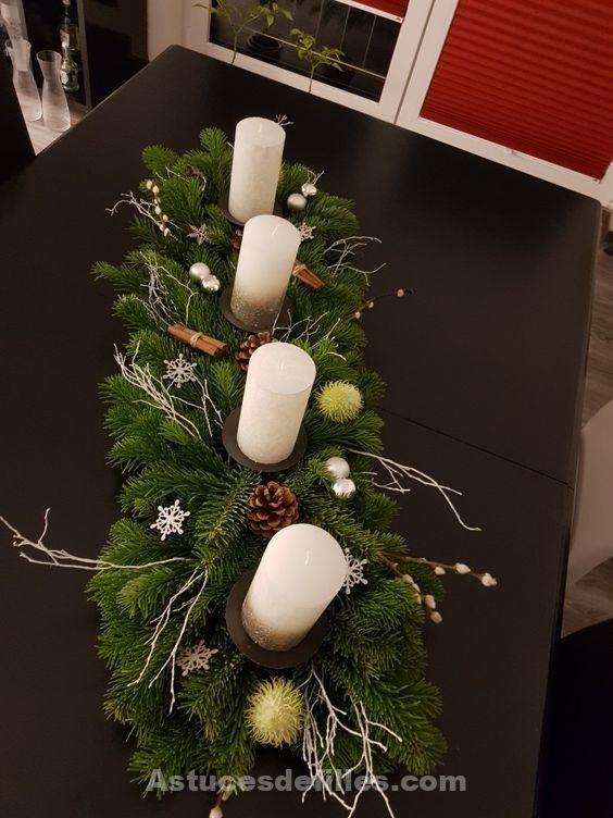 15 Centres de table de Noël avec des bougies 9