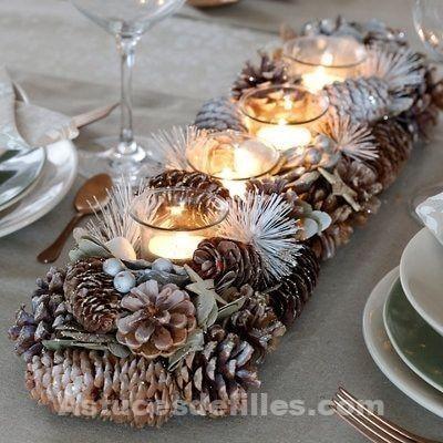 15 Centres de table de Noël avec des bougies 15