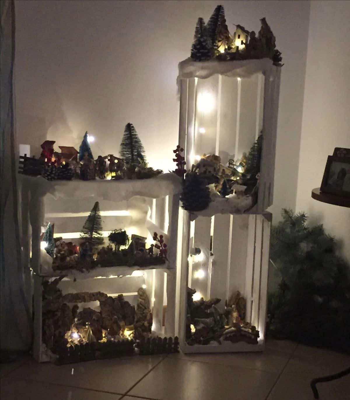 23 idées de crèches de Noël avec des boîtes en bois 5