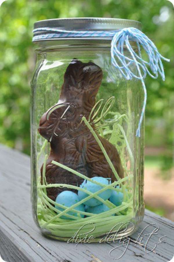 17 Idées Cadeaux DIY uniques pour une Pâques Mémorable : Découvrez des Créations Adorables à Offrir 15 Lapin en chocolat dans un bocal