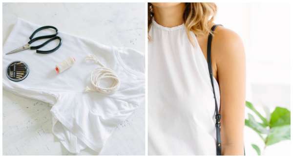 18 idées géniales pour recycler les vieux vêtements 12 Transformer un t-shirt demi-manches en top d'été