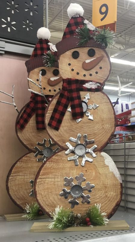 Noël : 10 Bonhommes de Neige avec des Disques en Bois 8 Noël : 10 Bonhommes de Neige avec des Disques en Bois 8
