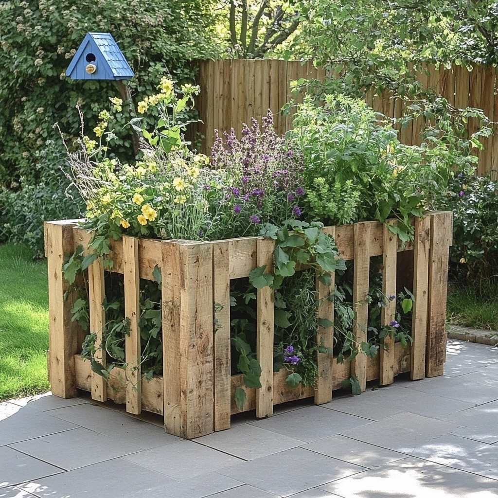 19 Id&eacute;es de jardin en palette &agrave; faire soi m&ecirc;me 4