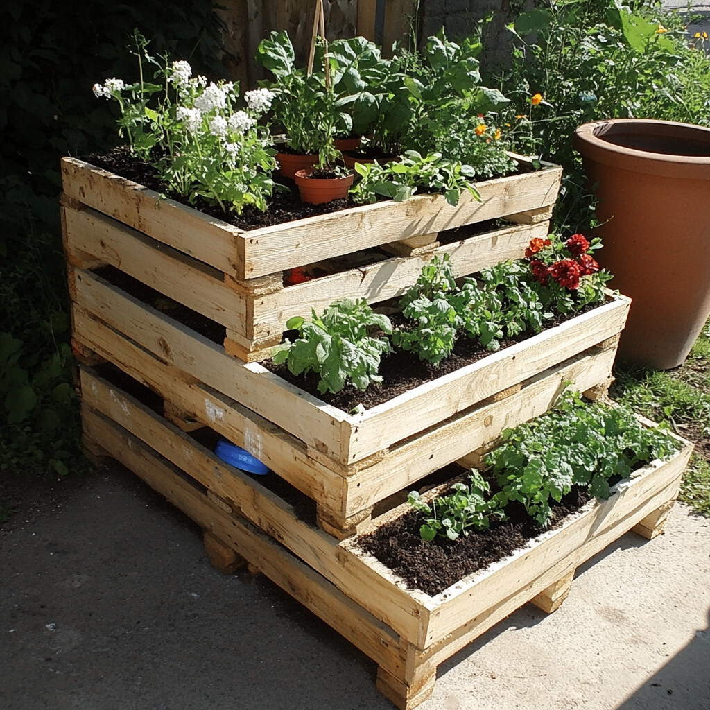 19 Id&eacute;es de jardin en palette &agrave; faire soi m&ecirc;me 13
