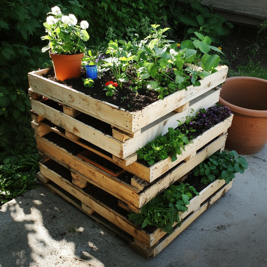 19 Id&eacute;es de jardin en palette &agrave; faire soi m&ecirc;me 14
