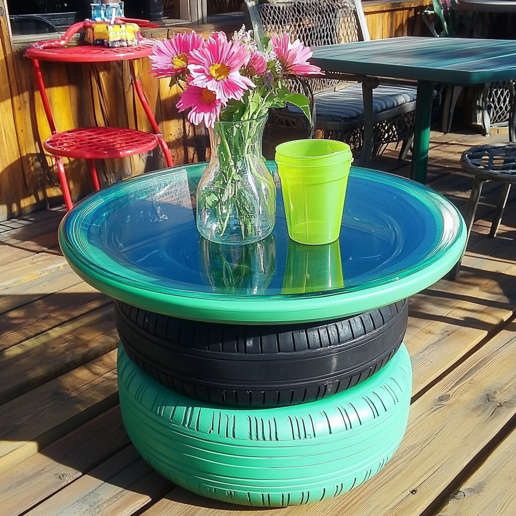 28 Id&eacute;es &agrave; faire soi-m&ecirc;me avec des pneus recycl&eacute;s 8